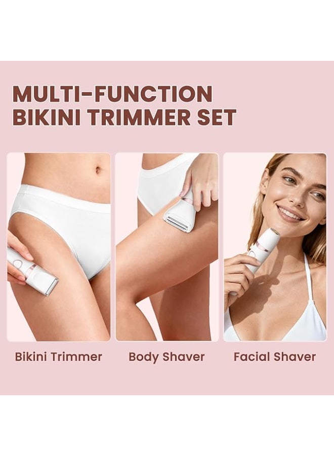 MAXGROOM Bikini Trimmer for Women, 3-in-1 Painless Electric Razor for Pubic Hair, Waterproof Cordless Lady Shaver with LED Light, Travel Pouch & Easy Cleaning - Image 4