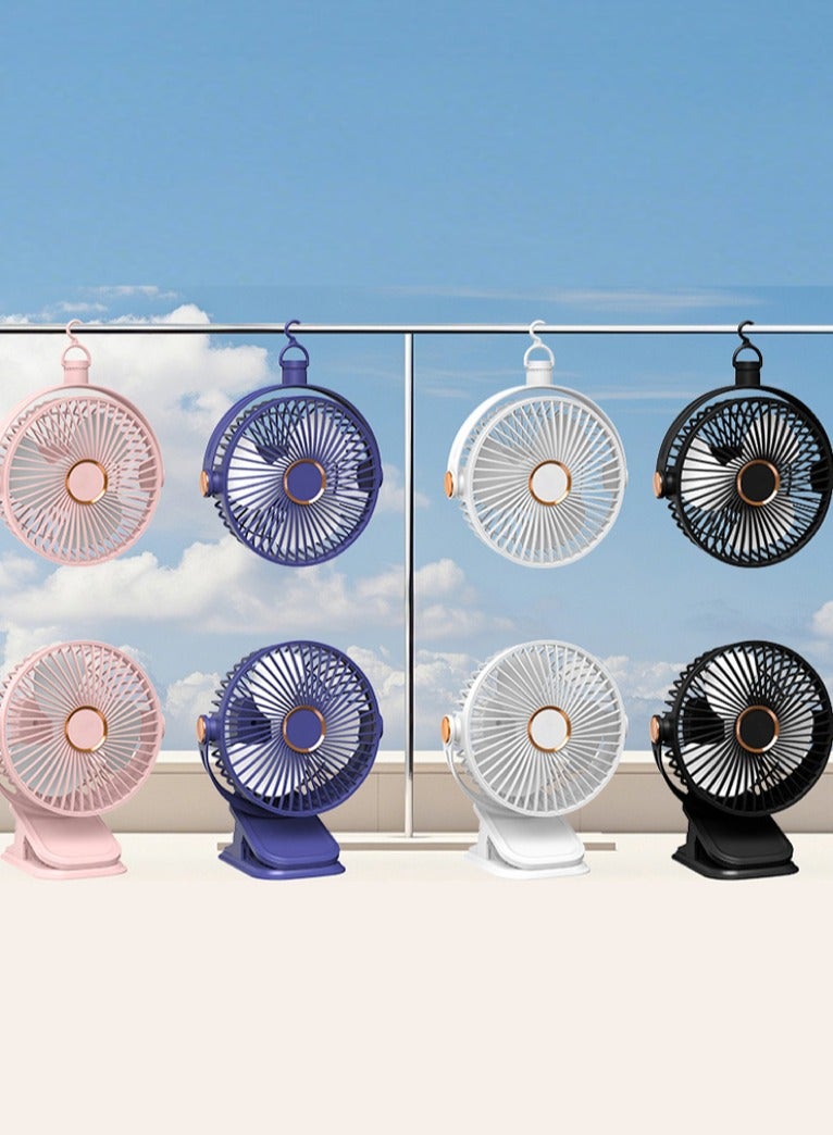 Desktop Clip Fan Mini Portable with Shaking Head, USB Rechargeable 5 Speed Ultra Quiet Desk Fan Mini Dormitory Handheld Cooling Fan Cooler For Indoor Outdoor  - Image 2