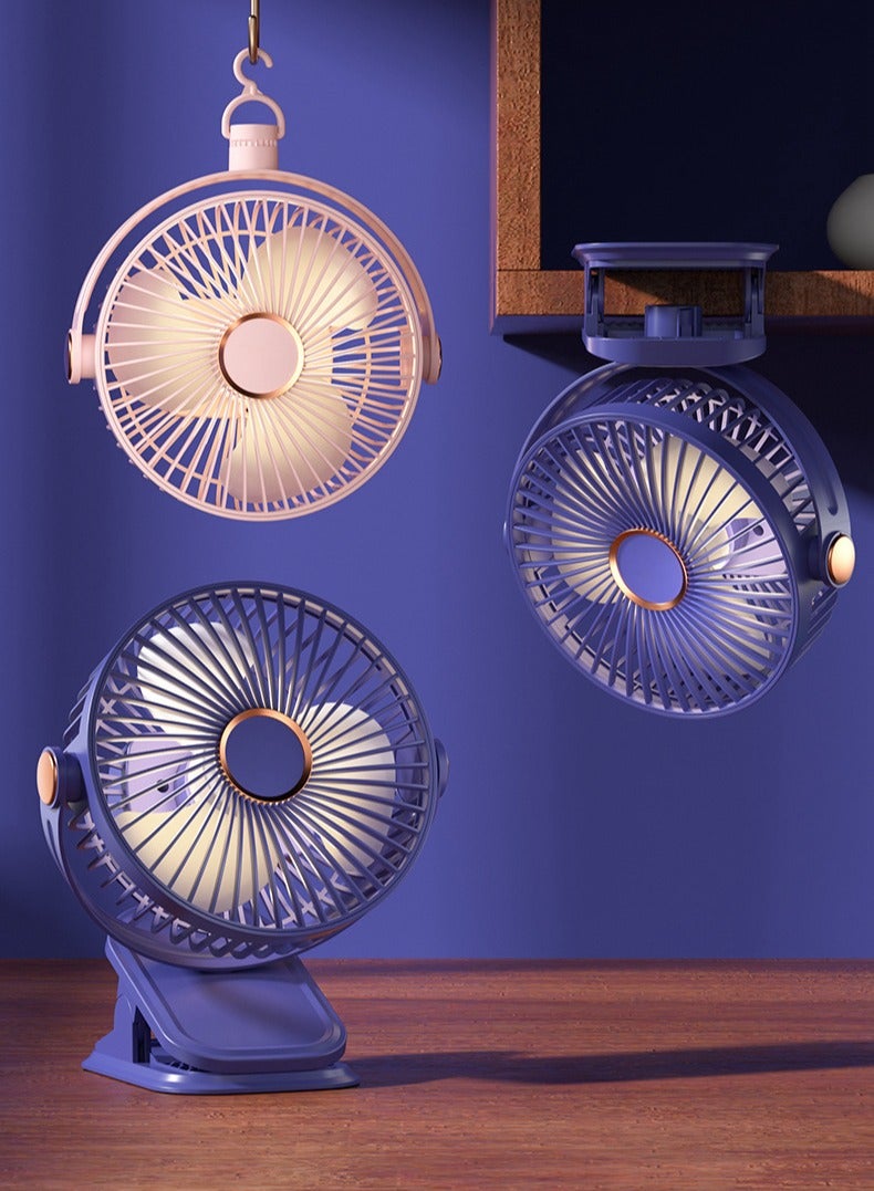 Desktop Clip Fan Mini Portable with Shaking Head, USB Rechargeable 5 Speed Ultra Quiet Desk Fan Mini Dormitory Handheld Cooling Fan Cooler For Indoor Outdoor  - Image 3