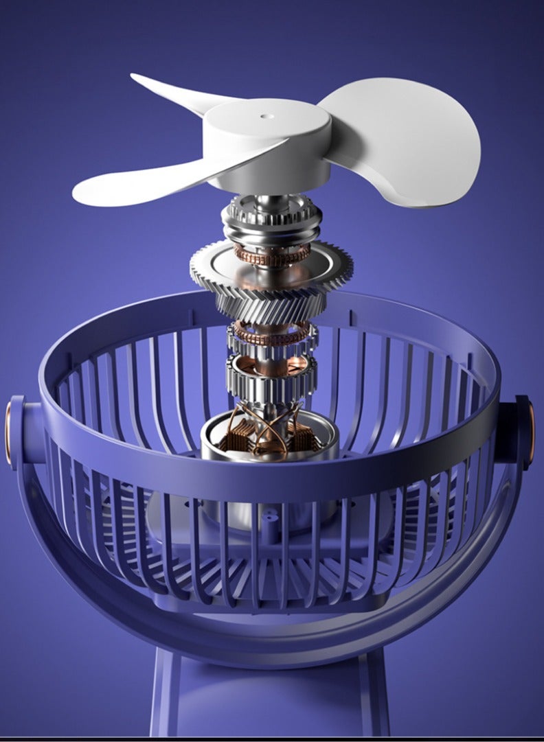 Desktop Clip Fan Mini Portable with Shaking Head, USB Rechargeable 5 Speed Ultra Quiet Desk Fan Mini Dormitory Handheld Cooling Fan Cooler For Indoor Outdoor  - Image 5