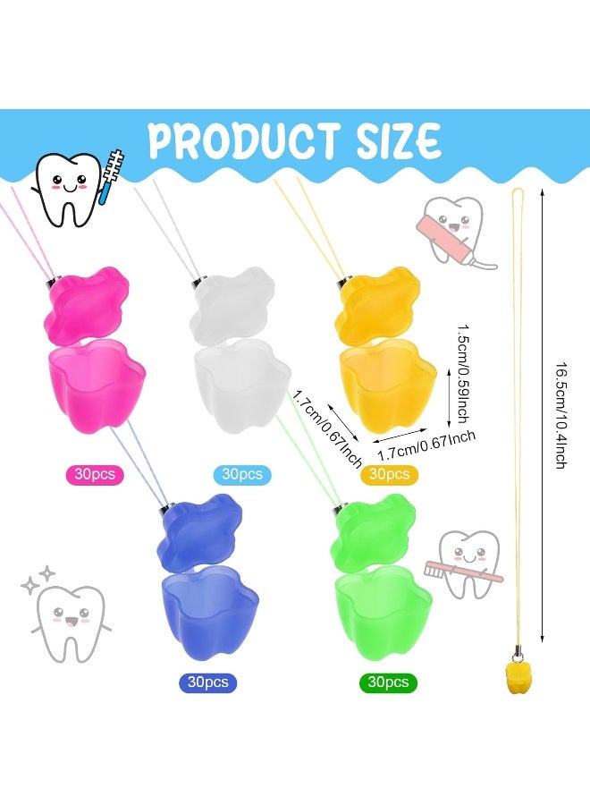 Haomian 150-Piece Tooth Saver Necklaces, Little Box for Lost Teeth, Milk Teeth Storage Cases for Children, Tooth Fairy Bag, School Classroom Party Supply - Image 2