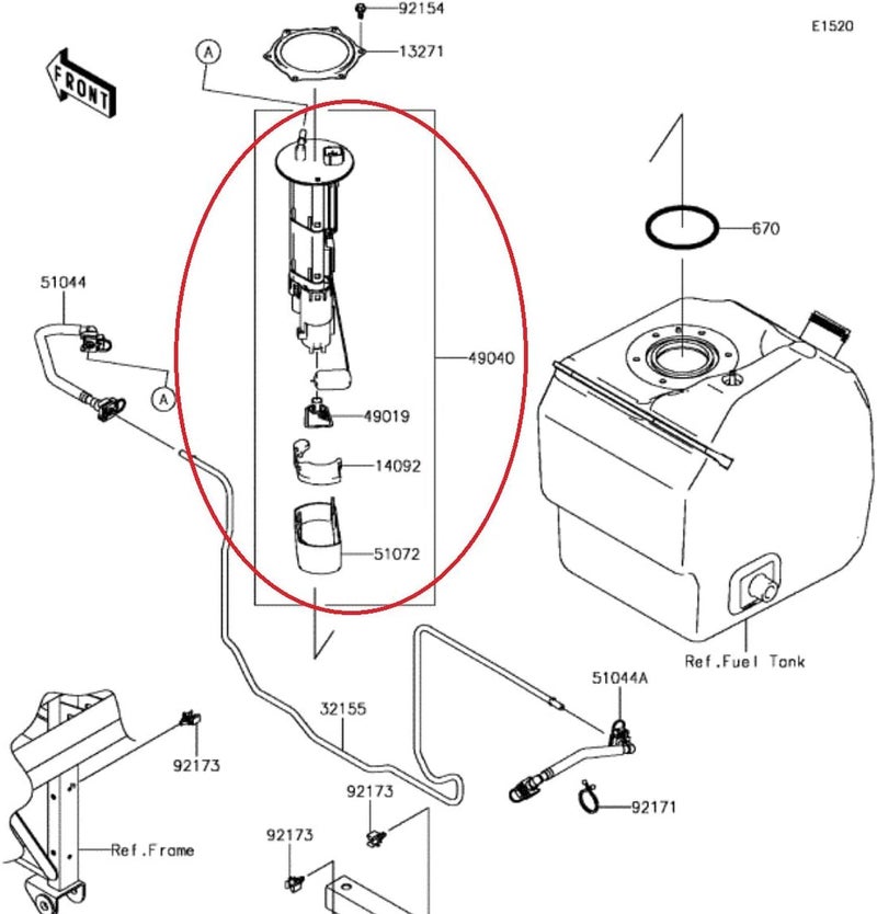 AA A.A Fuel Pump Assembly for Kawasaki Mule Pro FX FXT Teryx 800 Teryx4 (2014-2020) - Image 3