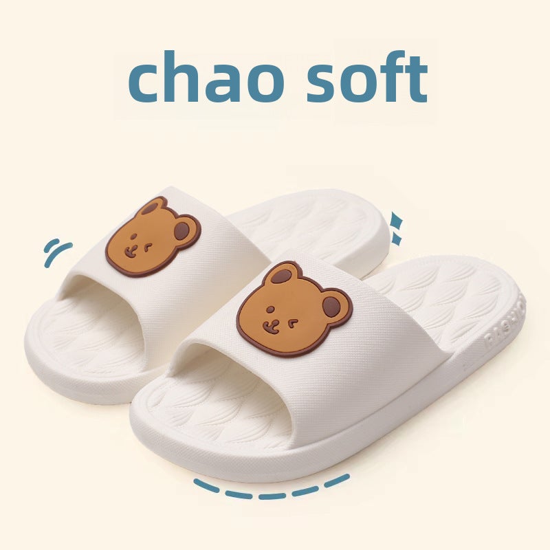 Kids Cute Cartoon Summer Slippers White-bear