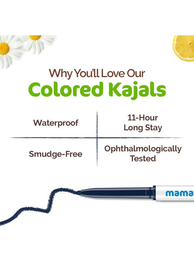 Mamaearth Mamaearth Charcoal Black Long Stay Natural Kajal Pencil With Vitamin C & Chamomile For 11-Hour Smudge-Free Stay - 0.35 Gm (Pack Of 2) - Image 4