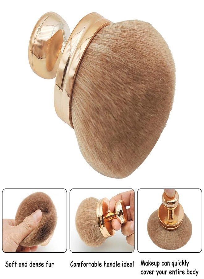 YuCool 2Pcs Extra Large Body Makeup Brush,YuCool Kabuki Brush for Self Tanner,Rose Gold Self Tanning Blend Brush for Face Body - Image 4