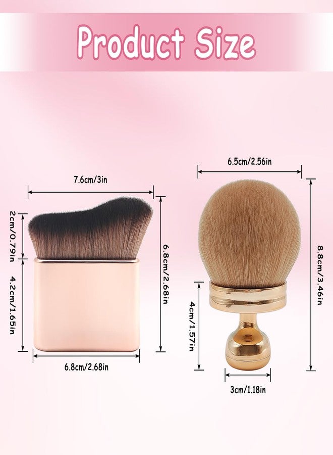 YuCool 2Pcs Extra Large Body Makeup Brush,YuCool Kabuki Brush for Self Tanner,Rose Gold Self Tanning Blend Brush for Face Body - Image 2