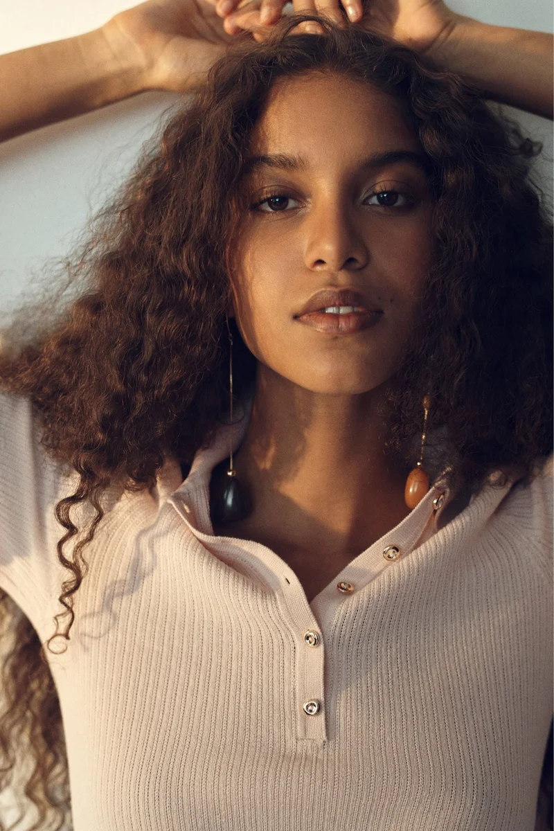 H&M Rib-knit collared top