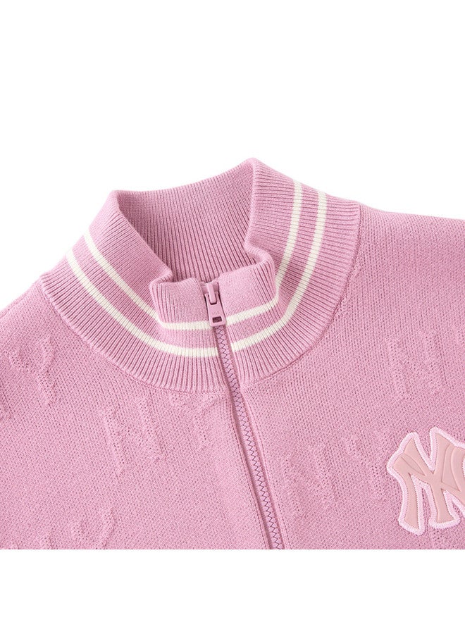 MLB Women'S Fashion Short Knitted Cardigan With 3D Subtle Pattern Monogram 25 Autumn Kcm01 - Image 4