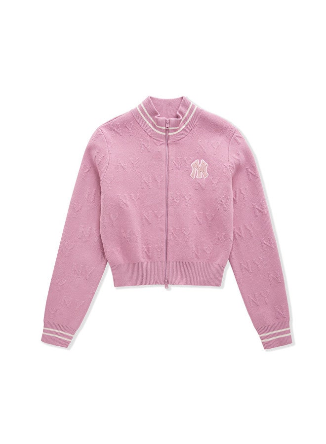 MLB Women'S Fashion Short Knitted Cardigan With 3D Subtle Pattern Monogram 25 Autumn Kcm01 - Image 2