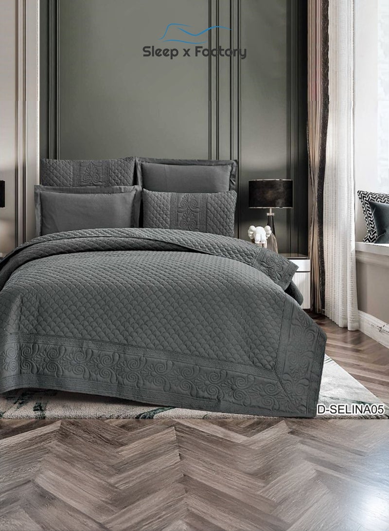 Sleep x Factory 4-Piece Compressed Comforter Set – Soft Microfiber Fabric – Elegant Design