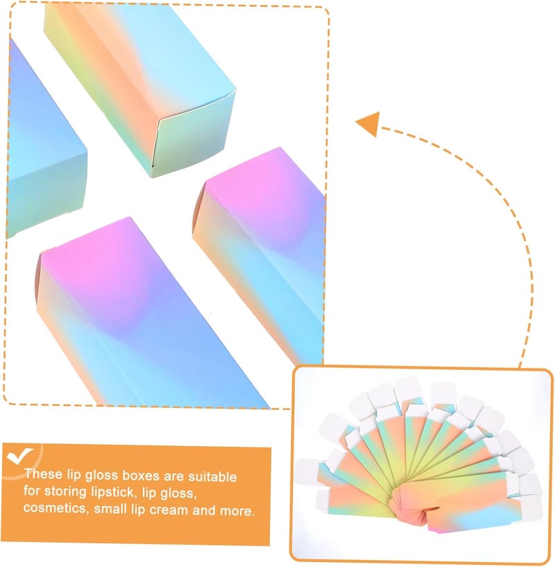 Outanaya DIY Lip Gloss Wrapping Boxes 100pcs Small Paper Lipstick Cases Dual Inserts for Custom Cosmetics Packaging - Image 4