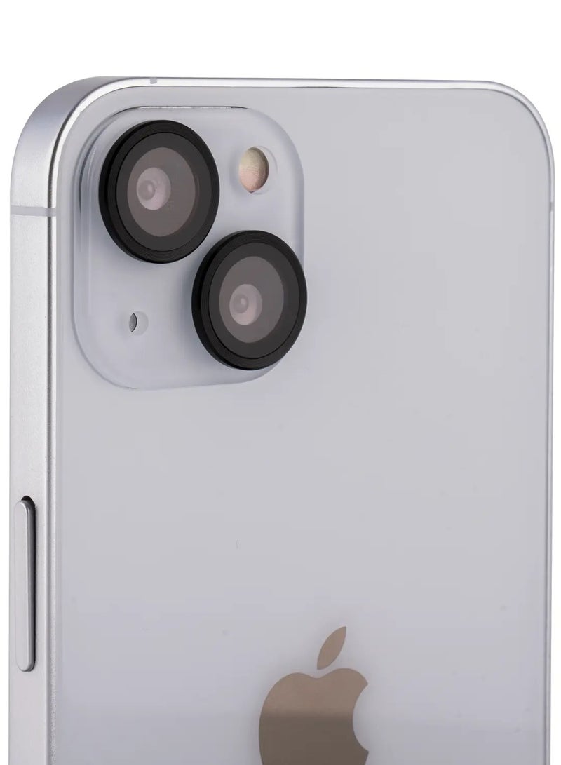 devia Gemstone Lens Protector (2pcs) Compatible for iPhone 13 (6.1") Seamless Absorption, 360 Protection Lens, 9H Aluminum Alloy + Tempered Glass Lens Protector - Black - Image 2