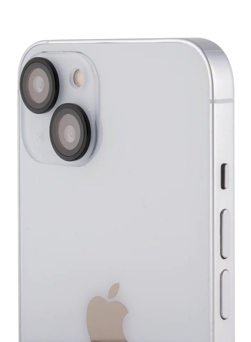 devia Gemstone Lens Protector (2pcs) Compatible for iPhone 13 (6.1") Seamless Absorption, 360 Protection Lens, 9H Aluminum Alloy + Tempered Glass Lens Protector - Black - Image 3