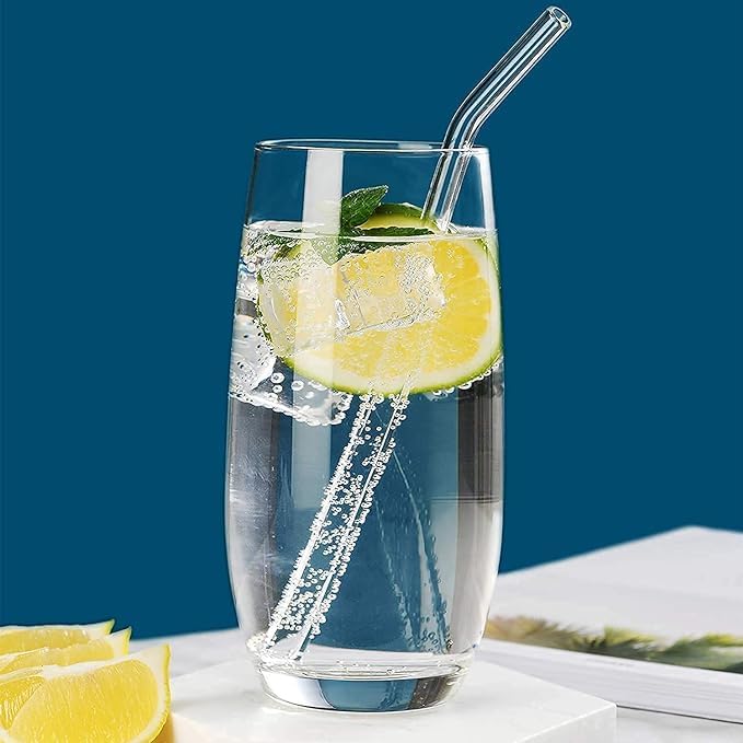 Shree Hari Steamless Plaza Clear Glass Elegant Drinking Glass for Water Wine Juice Beer Cocktails and Mixed Drinks with Reusable Ice Cube 280 ML Set of 6  - Image 3
