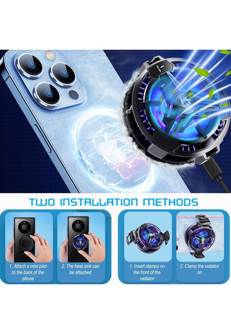 Mobile Cooler Semiconductor,Real-time Temperature Display,Color Cycle Cell Semiconductor Phone Cooler Compatible with Phone/Switch/Pad/Laptop,Fit for Gaming,Outdoor Vlog - Image 5