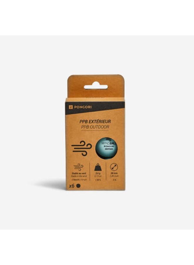 DECATHLON Wind-Resistant Outdoor Table Tennis Ball - Pack of 6 - Image 1