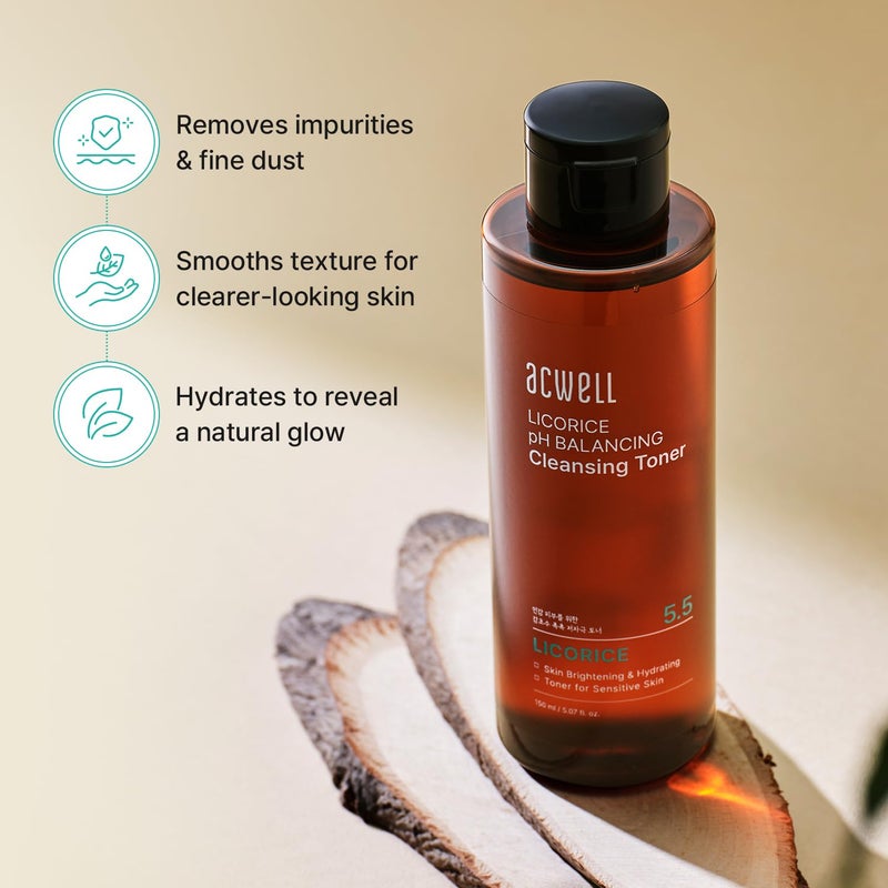 ACWELL Licorice pH Balancing Korean Toner for Cleansing 10.14 fl.oz. - Alcohol-Free PH5.5 Hydrating Facial Astringent - Skin Clarifying & Hydration Boosting Toner - Image 3