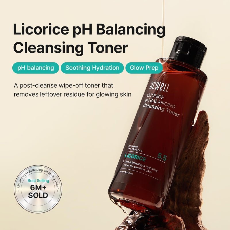 ACWELL Licorice pH Balancing Korean Toner for Cleansing 10.14 fl.oz. - Alcohol-Free PH5.5 Hydrating Facial Astringent - Skin Clarifying & Hydration Boosting Toner - Image 2