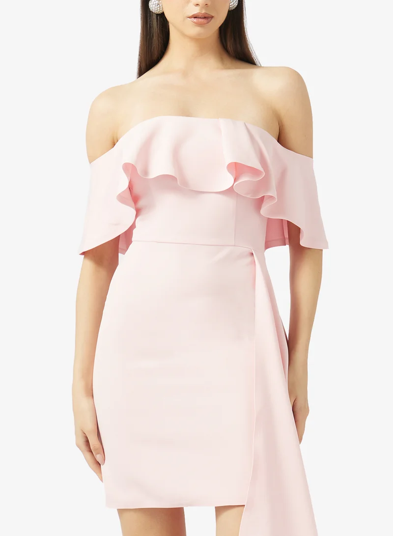 Rene  asymmetric drape detail mini dress for Women | Best Price UAE