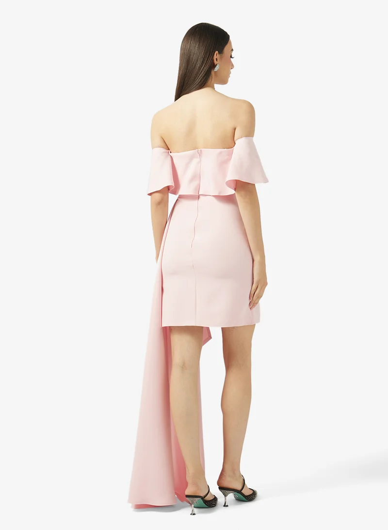 رينيه asymmetric drape detail mini dress