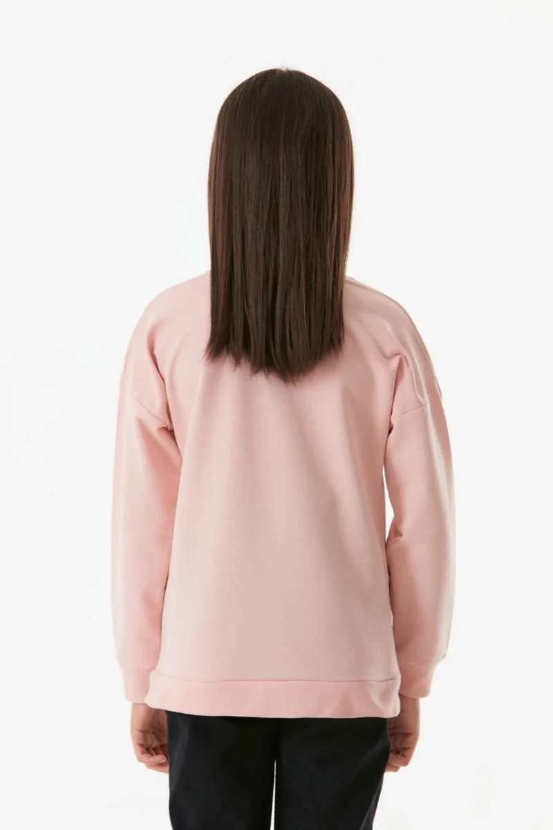 فولامودا Smile Printed Crew Neck Girls Sweatshirt