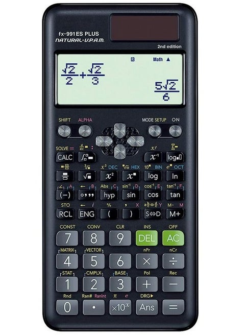 الآلة الحاسبة العلمية Fx-991Es Plus إصدار 2024 باللون الأسود