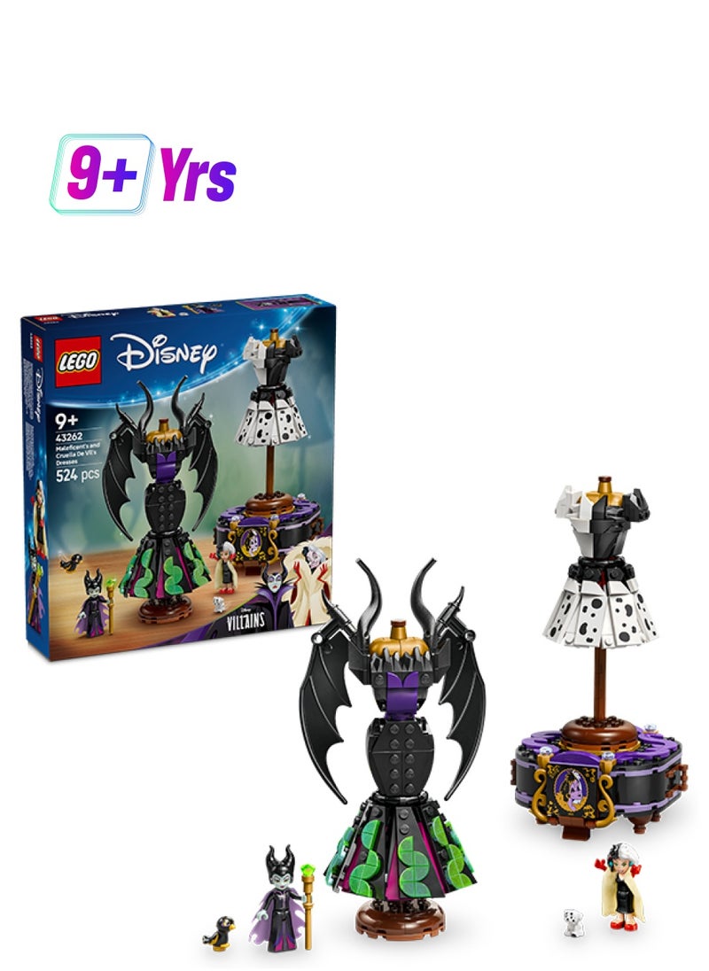 LEGO Disney Maleficent's and Cruella De Vil's Dresses - Building Toy for 9+ Year Old Girls & Boys - incl. a Customisable Display Stand, 2 Mini-Dolls & 2 Animal Figures - Birthday Gift for Fans - 43262 (524 pieces)  - Image 1