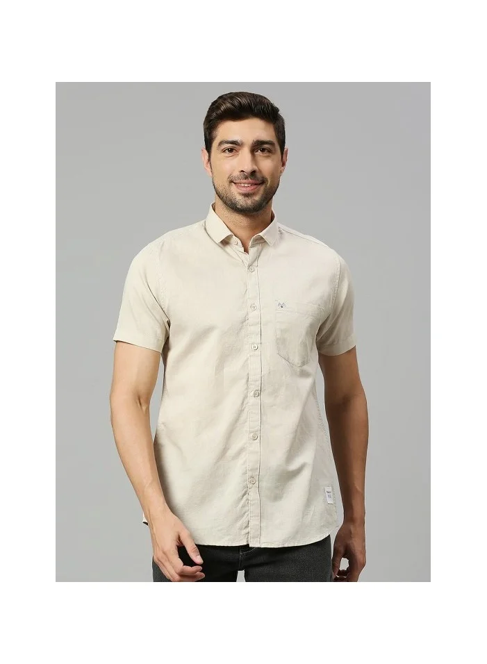 Thomas Scott Classic Slim Fit Opaque Cotton Linen Casual Shirt