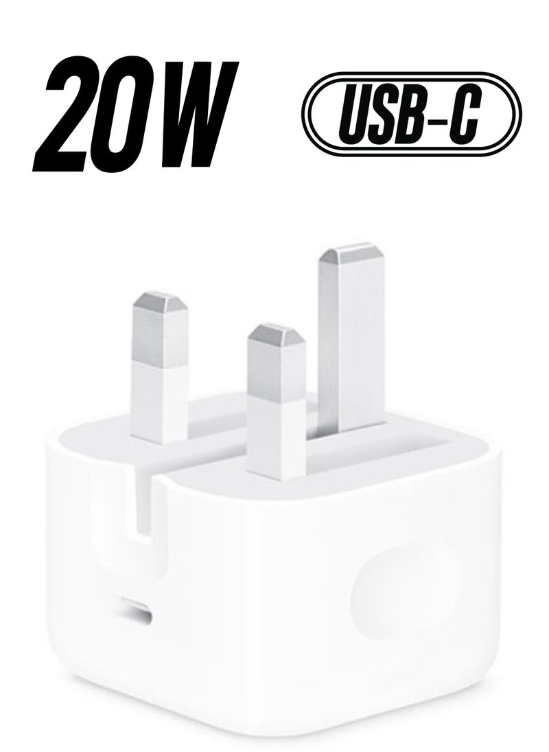 Generic - 20W Foldable Fast Charging Wall Adapter Compatible with Apple iPhone 12 Pro Max/11 Pro Max/SE, iPad White - Image 1