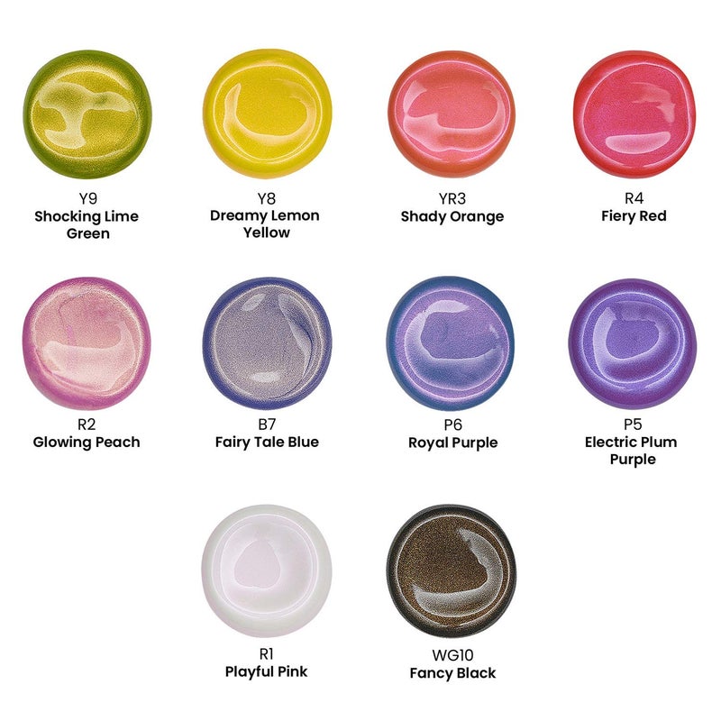 ARTEZA Iridescent Acrylic Paint Set â€“ 10 Galaxy Tones, Shimmer Water-Based Paints for Canvas, Wood, Rocks, Fabrics, and Mixed Media Projects - Image 2