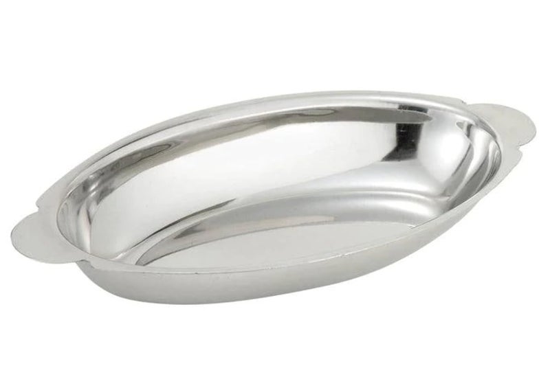 Winco Stainless Steel Oval Au Gratin Dish, 8-Ounce - Image 4