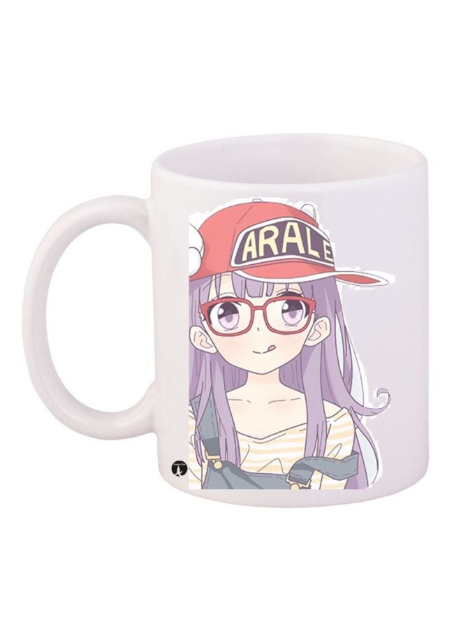 RYN Girl Printed Coffee Mug White/Purple/Red 11ounce