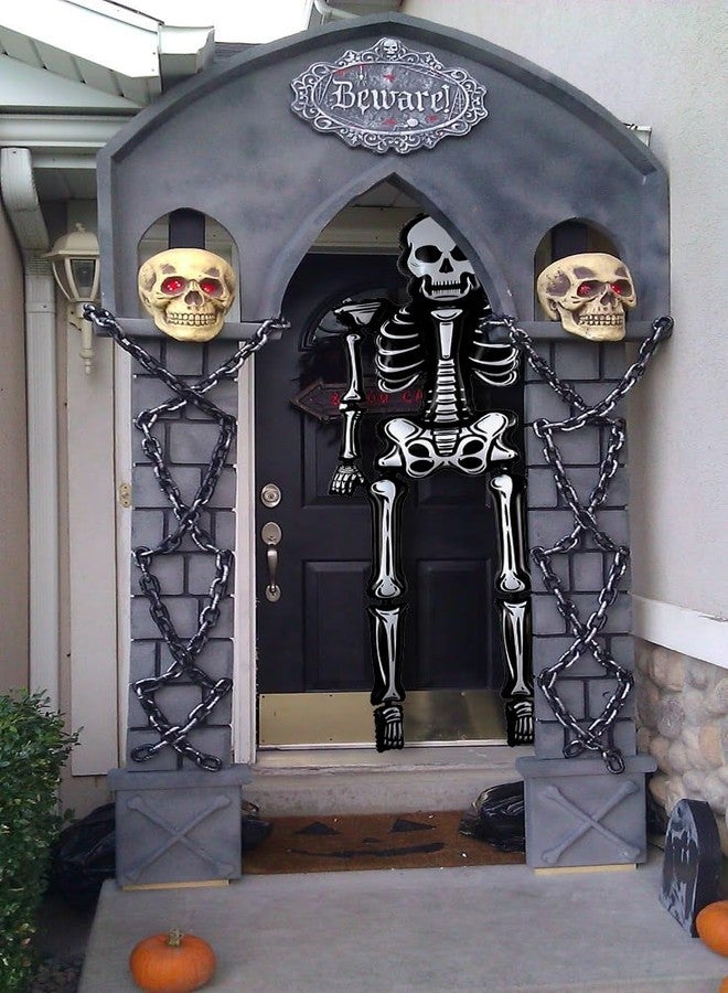 Eanjia 8.3FT Halloween Skeleton Balloons Life Size Full Body with Adjustable Joints for Halloween Pose, Jumbo Spooky Skull Indoor Party Decoration, Poseable Skeleton (Skeleton 8.3FT) - Image 5