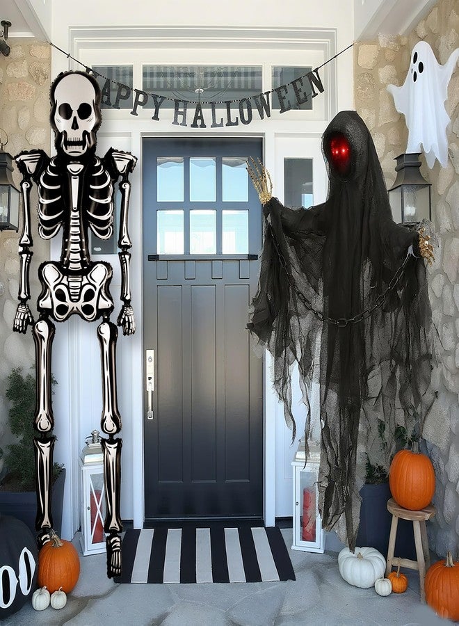 Eanjia 8.3FT Halloween Skeleton Balloons Life Size Full Body with Adjustable Joints for Halloween Pose, Jumbo Spooky Skull Indoor Party Decoration, Poseable Skeleton (Skeleton 8.3FT) - Image 2