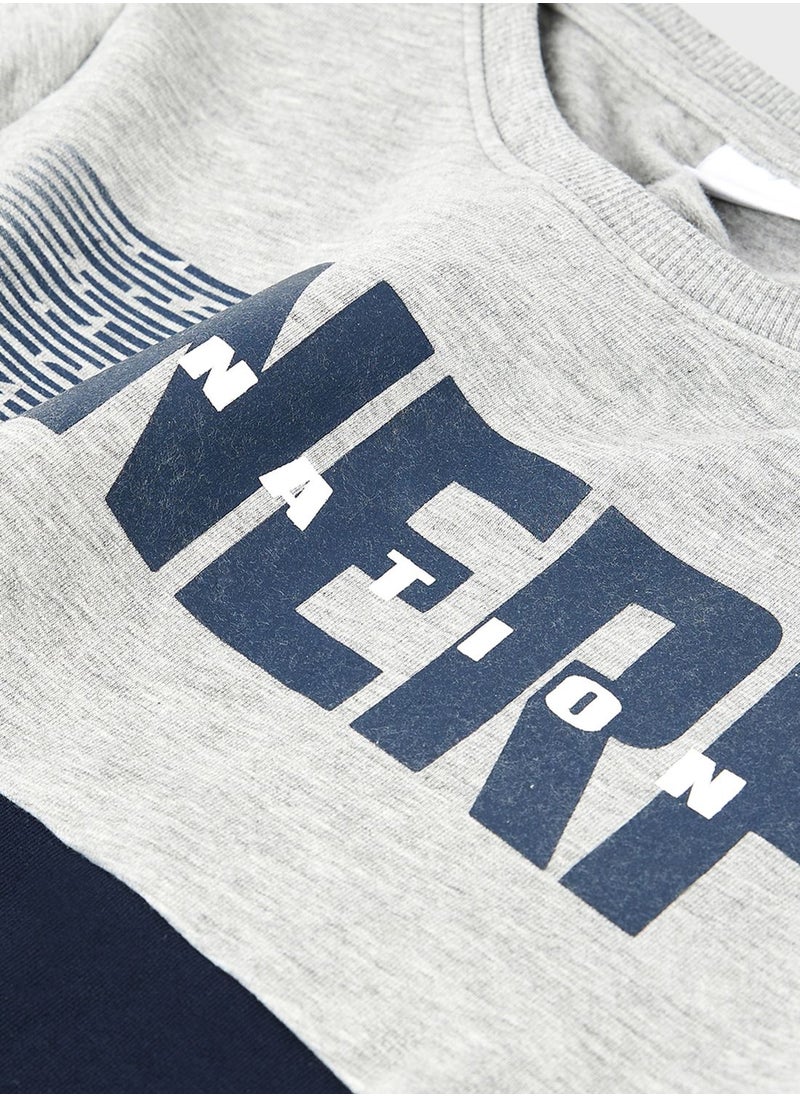NAME IT - Kids Color Block Long Sleeve Sweatshirt - Image 1