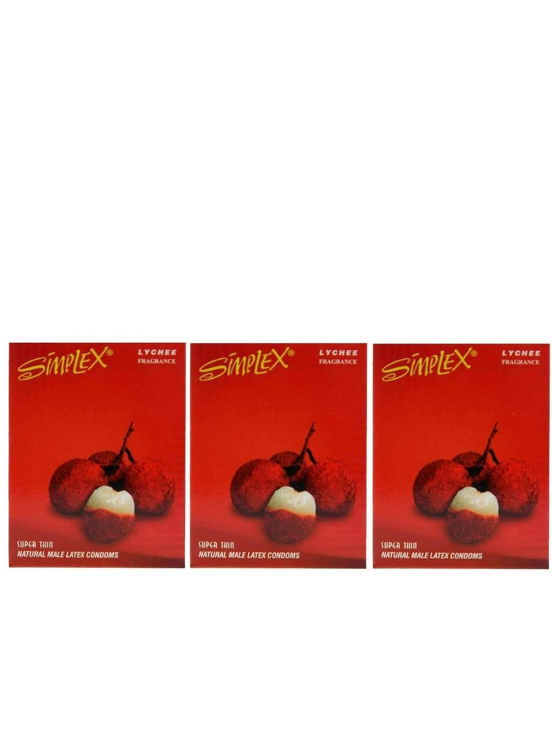 سيمبليكس مجموعة الواقي الذكري سيمبلكس ليتشي، 3 عبوات من 3 قطع - Image 1