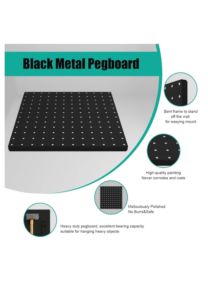 Anmi Pegboard Combination Kit, 2 Pegboards and 10 Accessories Modular Hanging for Wall Organizer, Crafts Organization, Ornaments Display, Nursery Storage, Black Peg Board - Image 5