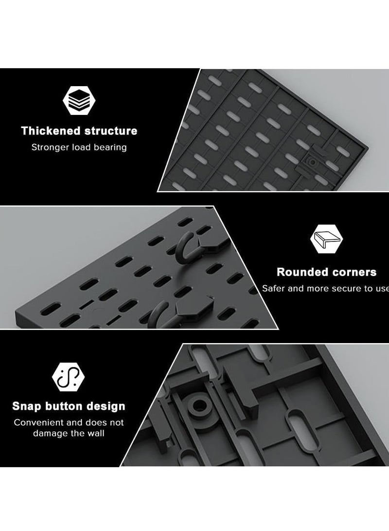 Anmi Pegboard Combination Kit, 2 Pegboards and 10 Accessories Modular Hanging for Wall Organizer, Crafts Organization, Ornaments Display, Nursery Storage, Black Peg Board - Image 4
