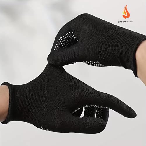 Shopeleven Cricket Gloves, Dotted Black Gloves, Dotted Cotton Gloves Help for Cricket Bating and Full grriping - Image 3