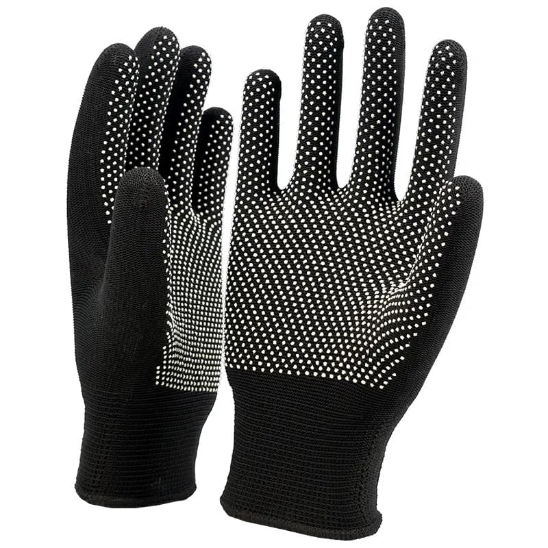 Shopeleven Cricket Gloves, Dotted Black Gloves, Dotted Cotton Gloves Help for Cricket Bating and Full grriping - Image 5