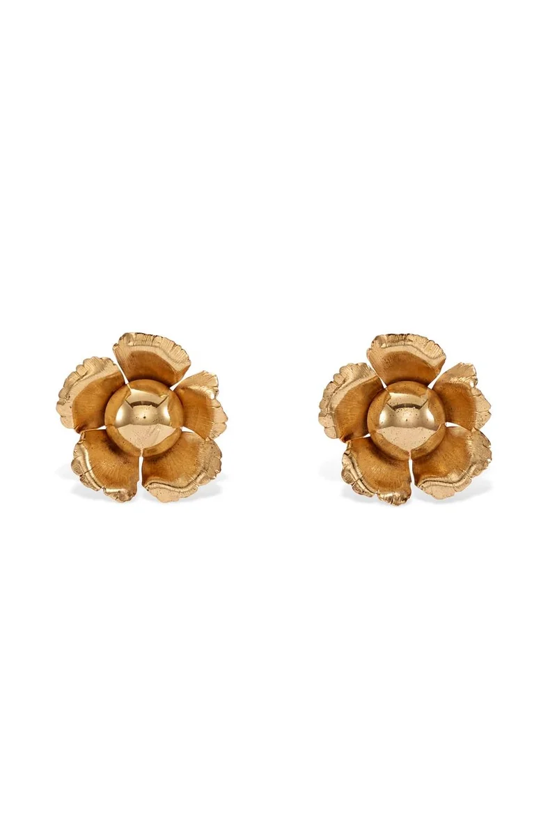 Lelet Ny Sculpted Blossom Gleaming Statement Earrings