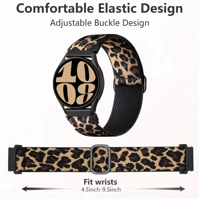 DaQin 4 Pack Stretchy Nylon Solo Loop Bands Compatible with Samsung Galaxy Watch 7 6 5 4 Band 40mm 44mm, Galaxy Watch 5 Pro/Watch 6 4 Classic Band/Active 2,20mm Soft Sport Band for Samsung Watch Bands - Image 5