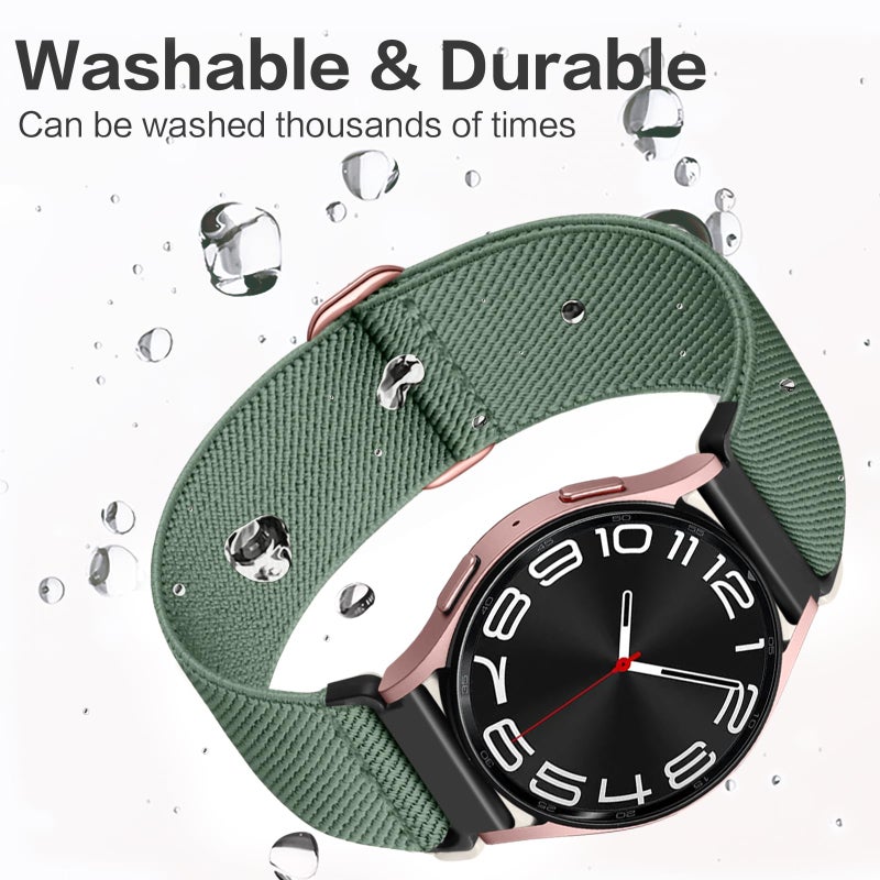 DaQin 4 Pack Stretchy Nylon Solo Loop Bands Compatible with Samsung Galaxy Watch 7 6 5 4 Band 40mm 44mm, Galaxy Watch 5 Pro/Watch 6 4 Classic Band/Active 2,20mm Soft Sport Band for Samsung Watch Bands - Image 4