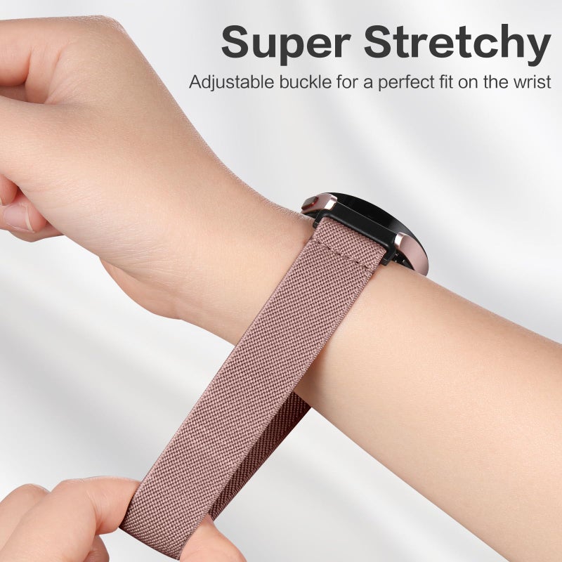 DaQin 4 Pack Stretchy Nylon Solo Loop Bands Compatible with Samsung Galaxy Watch 7 6 5 4 Band 40mm 44mm, Galaxy Watch 5 Pro/Watch 6 4 Classic Band/Active 2,20mm Soft Sport Band for Samsung Watch Bands - Image 3