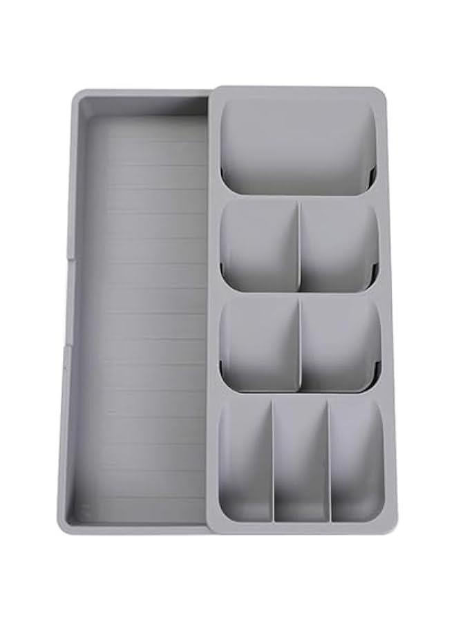 HOOKOR Silverware Organizer Storage Tray,Cutlery Expandable Organizer for Kitchen Drawer Holding Flatware Spoons Forks - Image 1