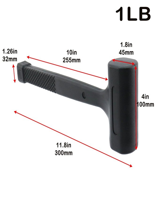 Geesatis 1Pcs Rubber Mallet,1LB Soft Blow Small Hammers,Dead Blow Hammer,Unibody Molded,Non-Rebounding,Black - Image 2