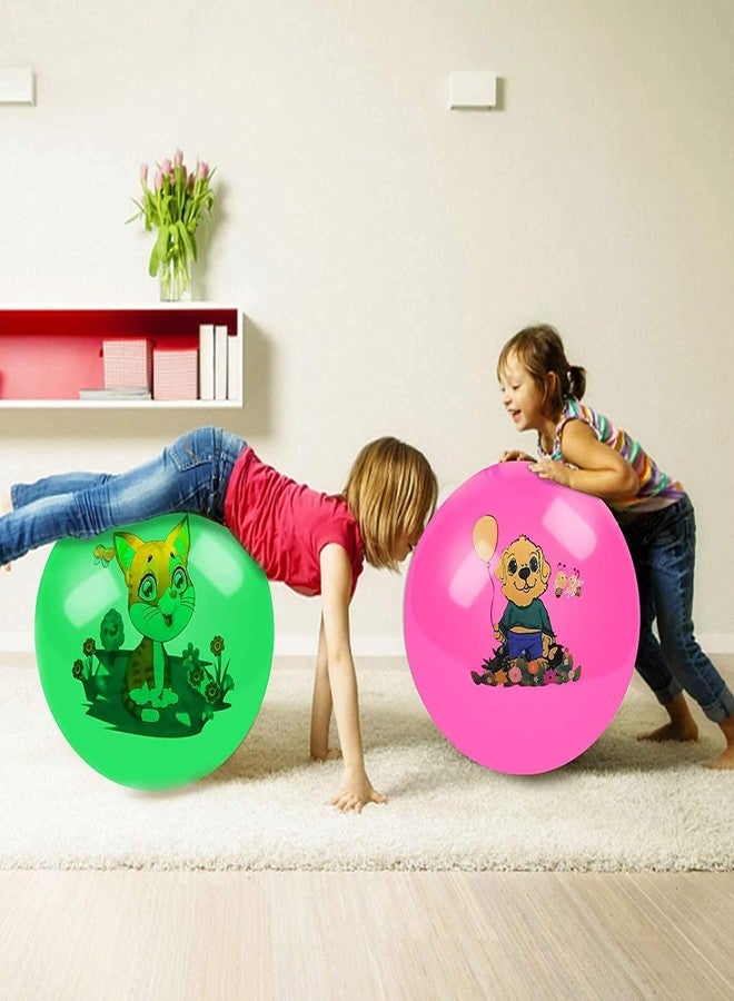 Sukhrup Rubber Hopping Hip Pity Jumping Hop Ball for Kids Ages 3-6 Year Hop-Pity Hop Ball Hopping Ball Bouncy Ball with Handles Sit & Bounce Kangaroo Bouncer Jumping Ball with Pump for Boys Girls - Image 3