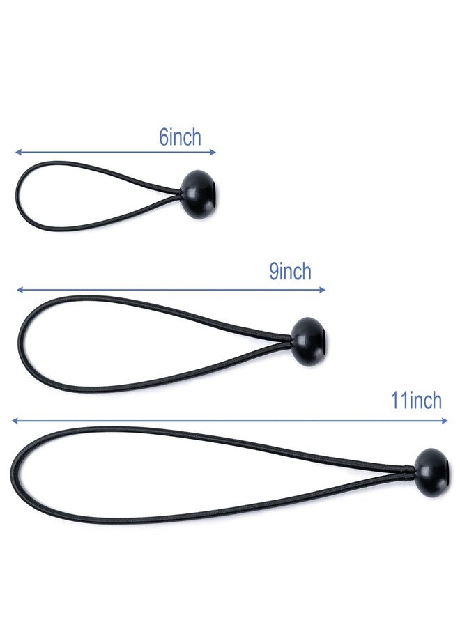 Aegero 30 Pack Ball Bungee Cord, 6 Inch Heavy Duty Bungie Cord Balls Canopy Tarp Tie Down Bungee Balls for Camping, Tents, Cargo,Holding Wire and Hoses, Patio Umbrellas, Awning (Black) - Image 2