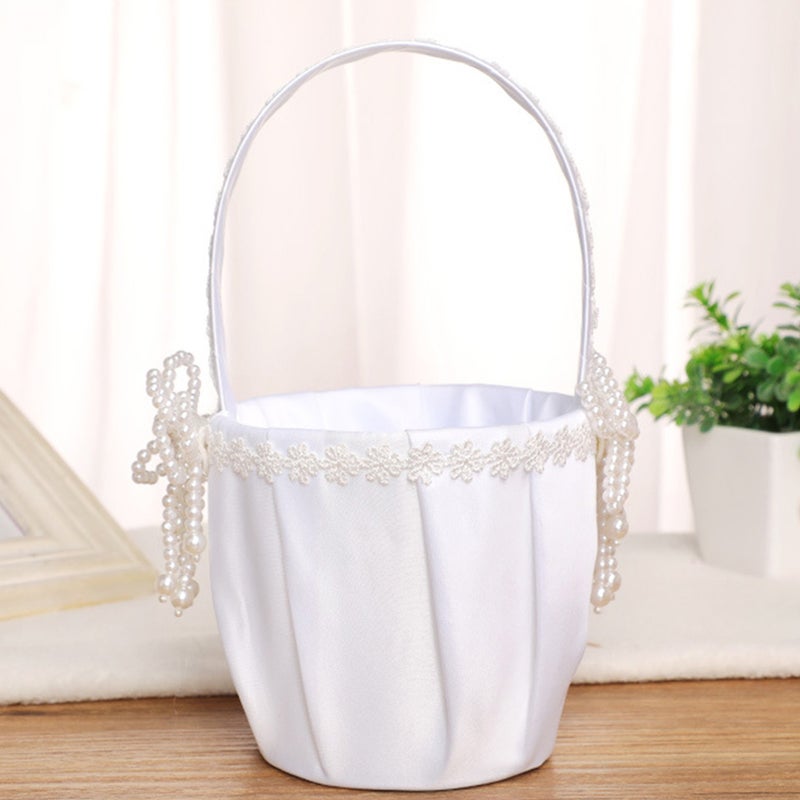 1pc Flower Girl Sprinkles Flower Basket Cloth Wedding Flower Basket Cloth Basket - Image 2