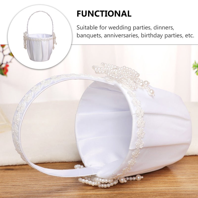 1pc Flower Girl Sprinkles Flower Basket Cloth Wedding Flower Basket Cloth Basket - Image 4